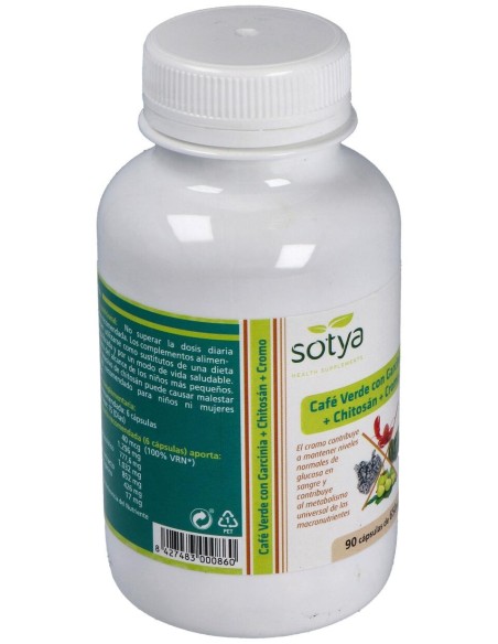 Sotya Café Verde + Garcinia + Chitosán + Cromo 650Mg 90Cáps