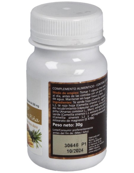 Sotya Té Rojo + Té Verde + Piña 500Mg 60Cáps