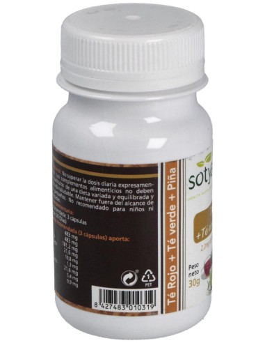 Sotya Té Rojo + Té Verde + Piña 500Mg 60Cáps