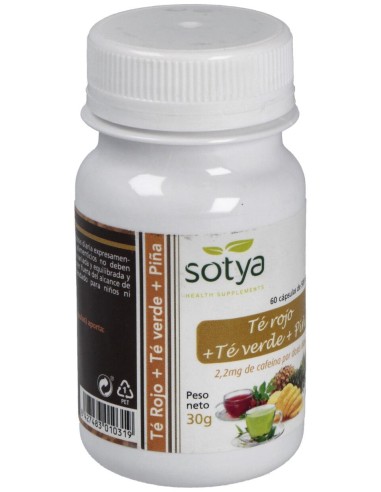 Sotya Té Rojo + Té Verde + Piña 500Mg 60Cáps