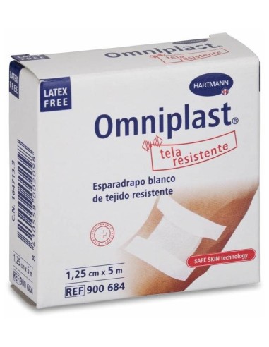 Omniplast® Esparadrapo Tela Hipoalérgico Blanco 5Mx1,25Cm 1Ud