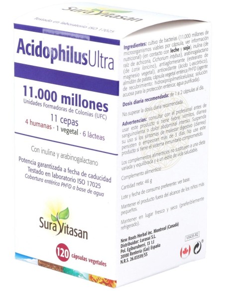 Sura Vitasan Acidophilus Ultra 120 Cápsulas