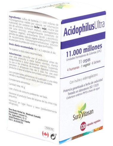 Sura Vitasan Acidophilus Ultra 120 Cápsulas