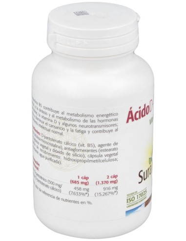 Sura Vitasan Acido Pantotenico 500Mg 100Caps