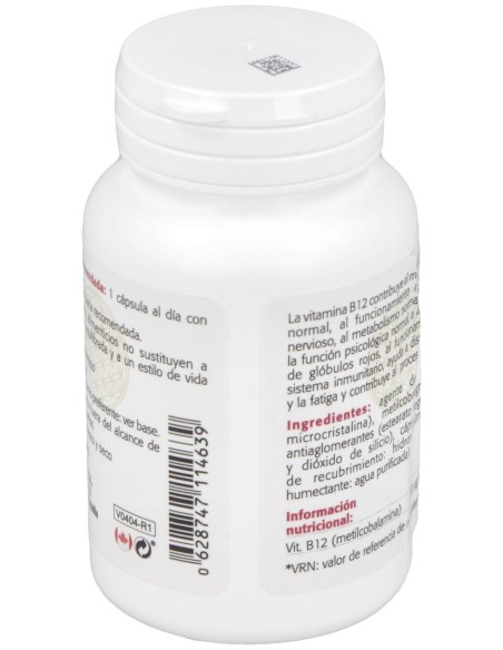 Vitamina B12 (Metilcobalamina) 500Mcg. 100Cap.