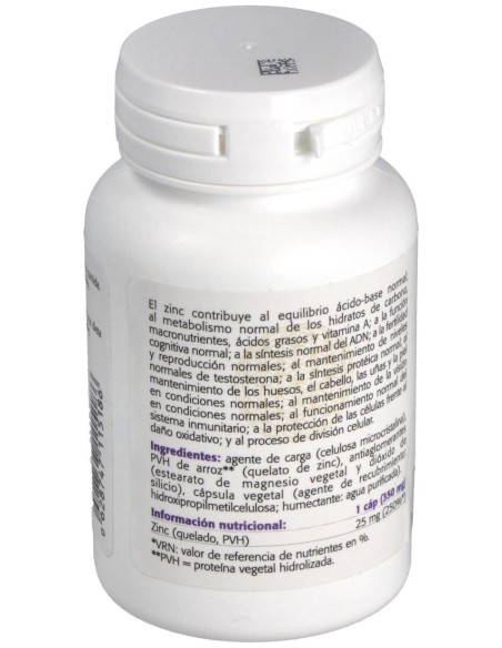Zinc Pvh Quelado 25Mg. 100Comp.