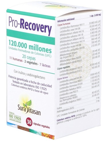 Sura Vitasan Pro-Recovery Vegetales 30Caps