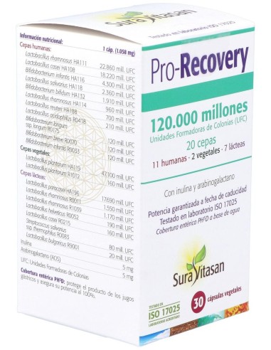 Sura Vitasan Pro-Recovery Vegetales 30Caps