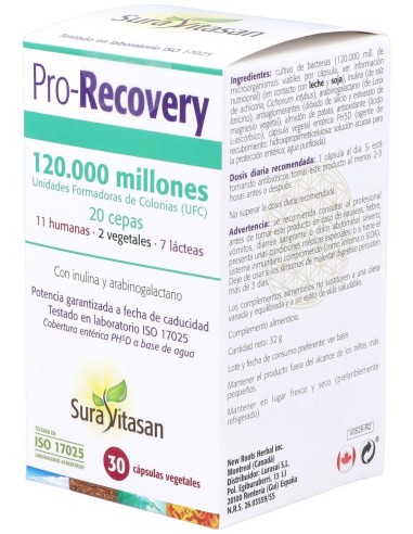 Sura Vitasan Pro-Recovery Vegetales 30Caps