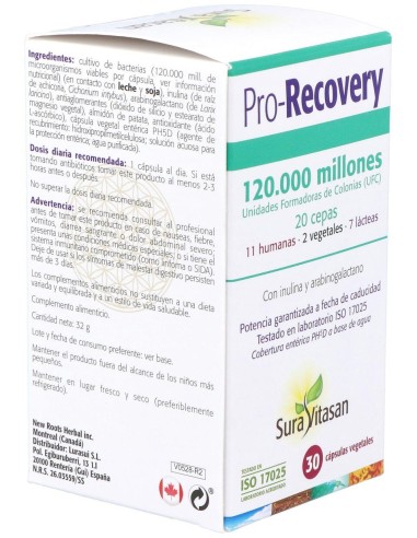 Sura Vitasan Pro-Recovery Vegetales 30Caps