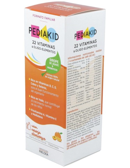 Pediakid 22 Vitaminas-Oligoelementos Jarabe 250Ml.