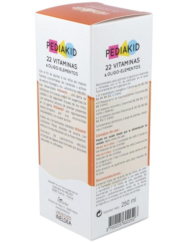 Pediakid 22 Vitaminas-Oligoelementos Jarabe 250Ml.