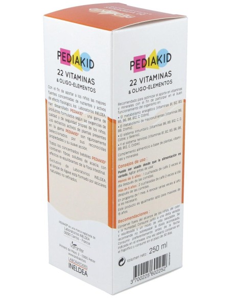 Pediakid 22 Vitaminas-Oligoelementos Jarabe 250Ml.