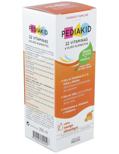 Pediakid 22 Vitaminas-Oligoelementos Jarabe 250Ml.