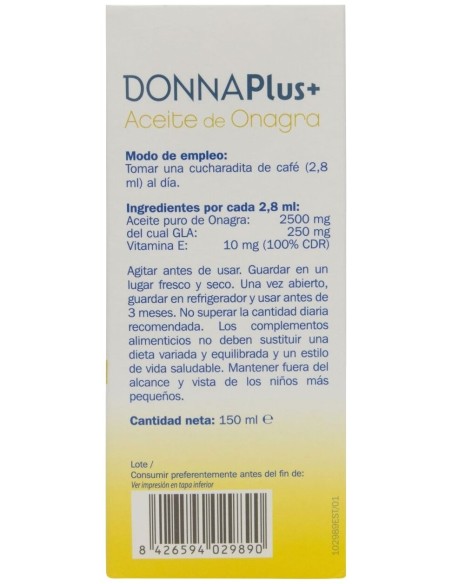 Donnaplus+ Aceite De Onagra Líquido, 150 Ml