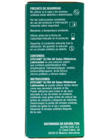 Systane Ultra Ud Gotas Oftálmicas Lubricantes, 30 Uds