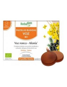 Herbalgem Pastillas Blandas Bio Voz Ronca Afonía Miel Limón 24Comp