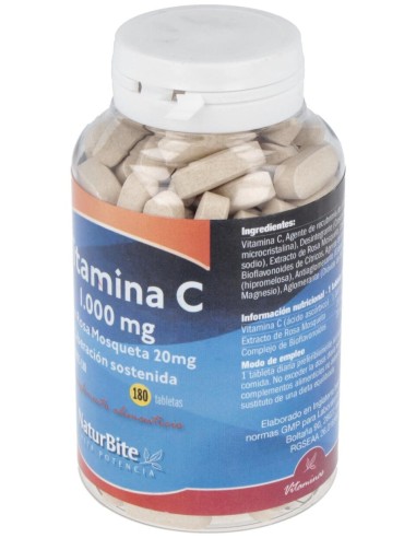 Naturbite Vitamina C Con Rosa Mosqueta 20Mg 180Caps