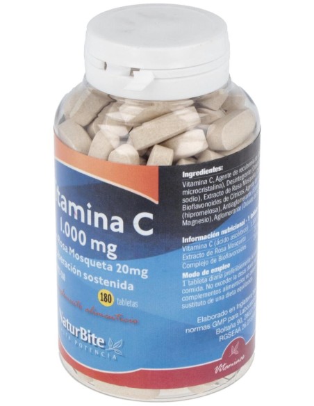 Naturbite Vitamina C Con Rosa Mosqueta 20Mg 180Caps