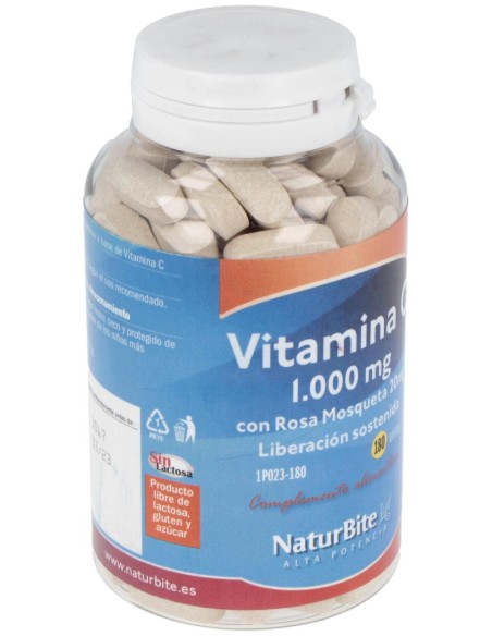 Naturbite Vitamina C Con Rosa Mosqueta 20Mg 180Caps
