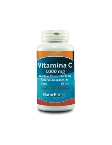 Naturbite Vitamina C 1000Mg Con Rosa Mosqueta 20Mg 60 Tabletas