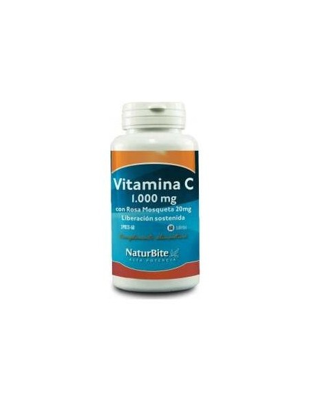 Naturbite Vitamina C 1000Mg Con Rosa Mosqueta 20Mg 60 Tabletas