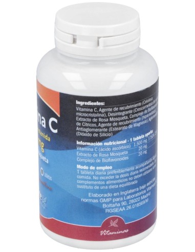 Vitamina C 1500Mg. Con Rosa Mosqueta Lib.S 90Comp.