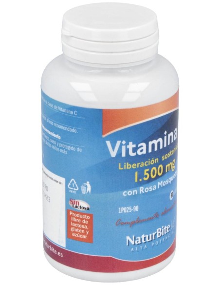 Vitamina C 1500Mg. Con Rosa Mosqueta Lib.S 90Comp.