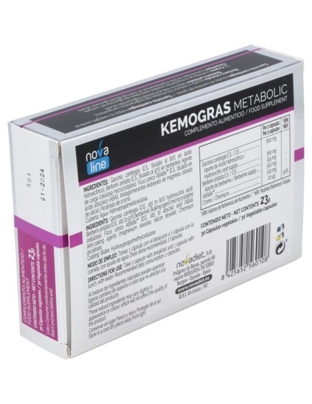Novadiet Kemogras Metabolic 30 Cápsulas Vegetales