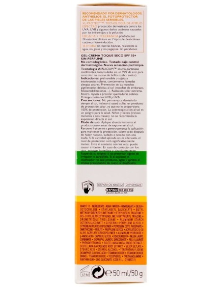 La Roche-Posay Anthelios Xl Spf 50+ Gel Crema Toque Seco, 50 Ml
