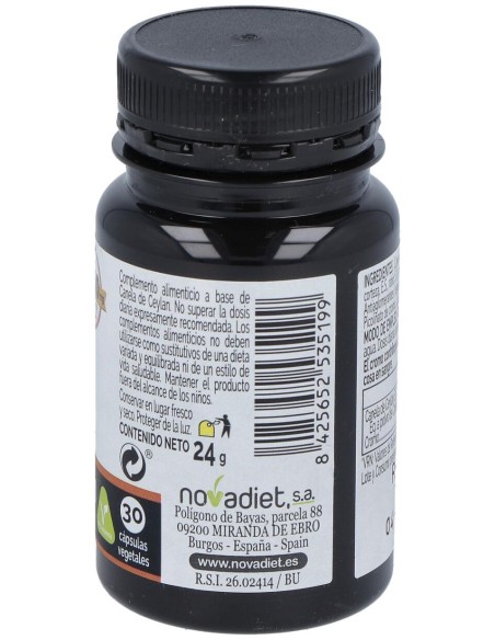 Novadiet Canela De Ceylan 30 Cápsulas Vegetales