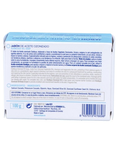 Ozoaqua Jabón De Ozono En Pastilla, 100 G