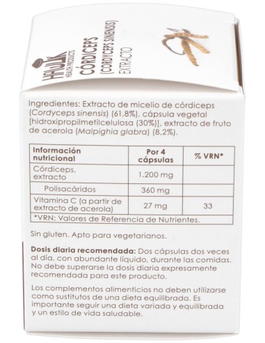 Cordiceps Extracto Puro 60Vcaps.