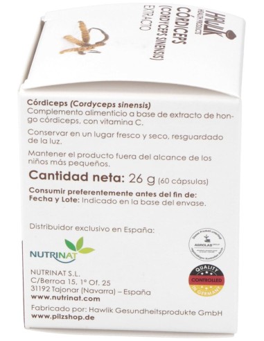 Cordiceps Extracto Puro 60Vcaps.