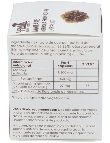 Hawlik Maitake Grifola Frondosa Extracto Puro 60Caps