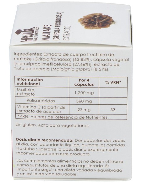 Hawlik Maitake Grifola Frondosa Extracto Puro 60Caps