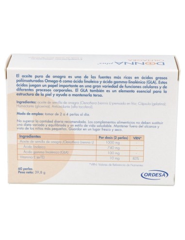 Donnaplus+ Aceite De Onagra Perlas, 60 Perlas