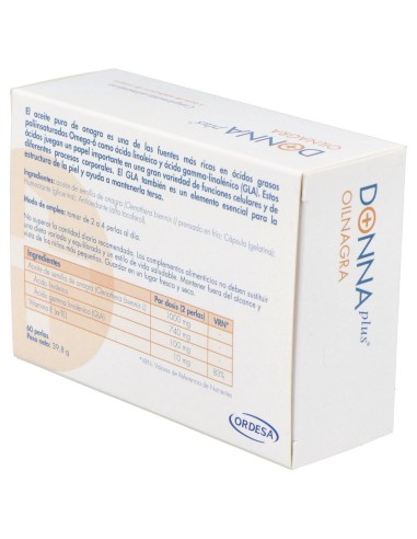 Donnaplus+ Aceite De Onagra Perlas, 60 Perlas