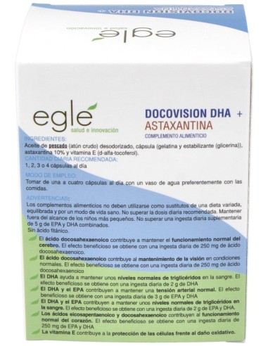 Eglé Docovision Dha + Astaxantina 60Caps