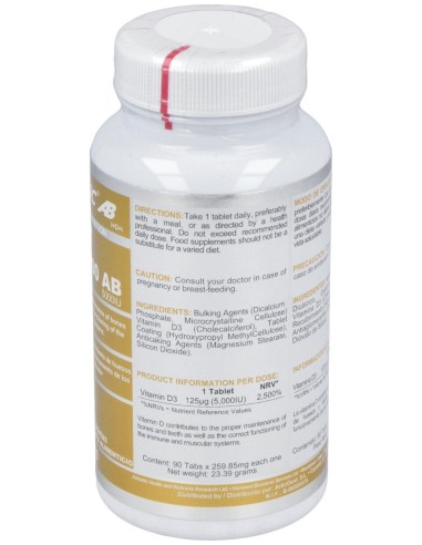 Airbiotic® Ab Vitamina D3 125Mg 90 Tabletas