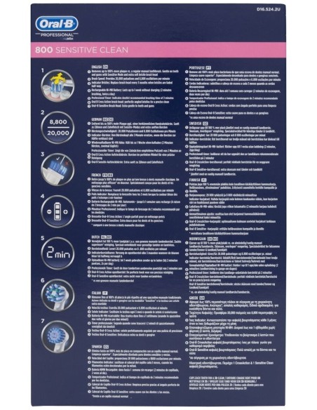 Oral-B Professional 800 Sensitive Clean Cepillo Eléctrico Recargable, 1 Ud