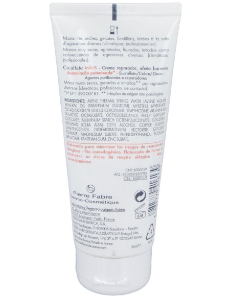 Avène Cicalfate Manos Crema Reparadora Efecto Barrera 100Ml