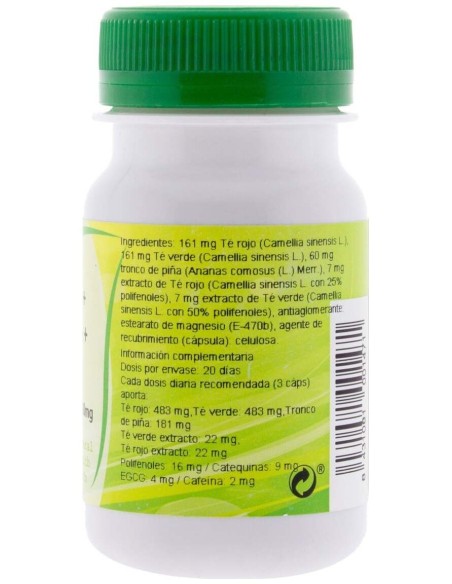 Ghf Té Verde + Té Rojo + Piña 500Mg 60Cáps