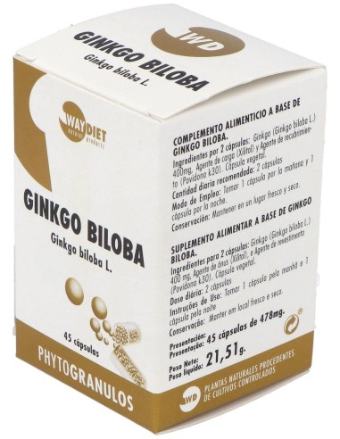 Waydiet Natural Ginko Biloba Phytogranulos 45Caps