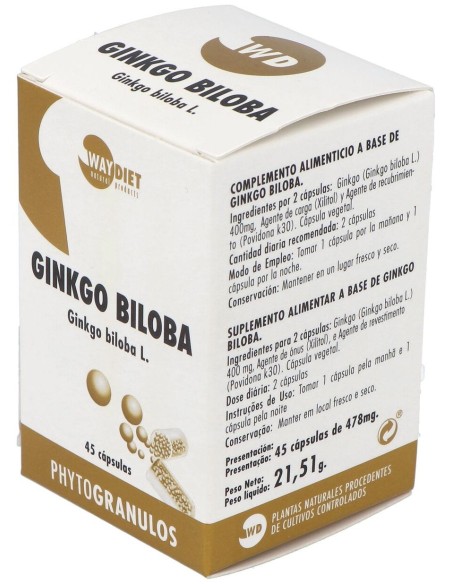 Waydiet Natural Ginko Biloba Phytogranulos 45Caps