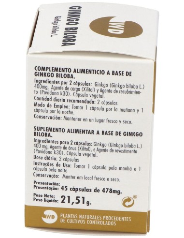 Waydiet Natural Ginko Biloba Phytogranulos 45Caps