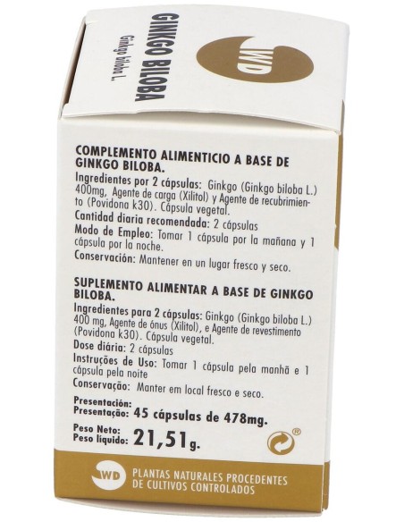 Waydiet Natural Ginko Biloba Phytogranulos 45Caps