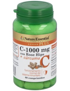 Nature Essential Plus Vitamina C 1000Mg Rose Hips+Curcuma 60Comp