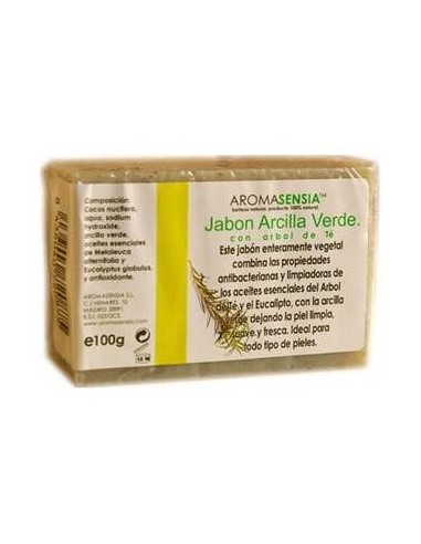Aromasensia Jabón Arcilla Verde Con Árbol De Té 100 Gr