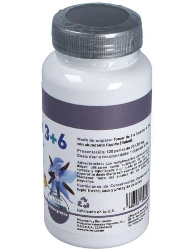 Omega 3+6 Borraja + Salmon 500Mg. 120Perlas